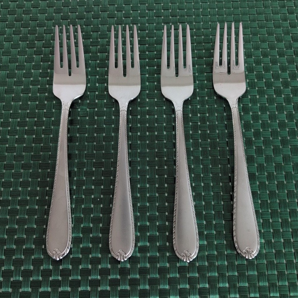 Hampton Silversmiths RACHELLE FROST Salad Forks Set of 4 Stainless 18/10 Korea
